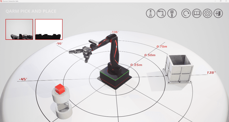 QAVRS experiment, QArm hardware, QArm digital twin, Aero2, and QDrone+QCar V2V